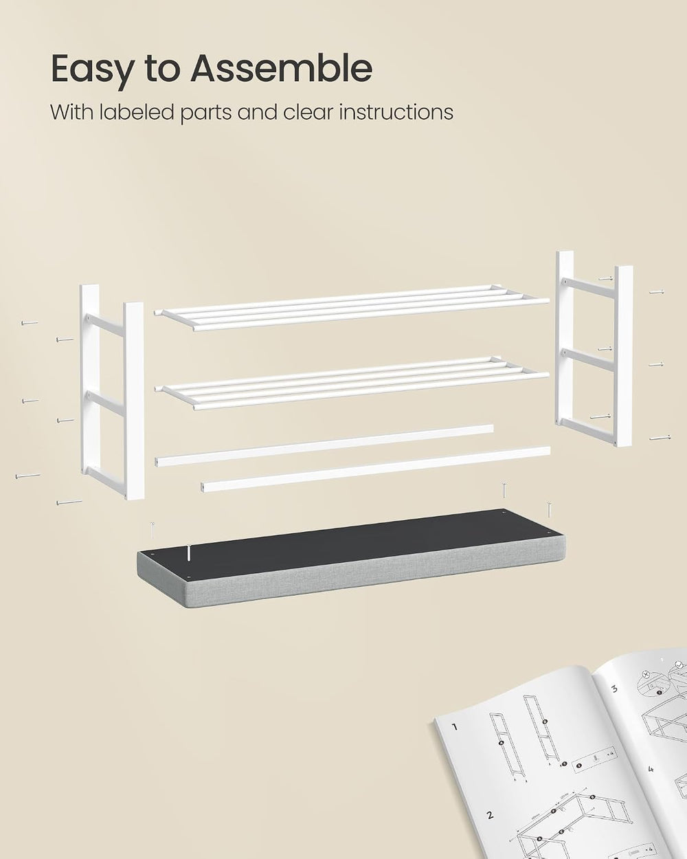 SONGMICS Shoe Bench, Storage Bench, Entryway Bench with Cushion | Shoe Shelf ...