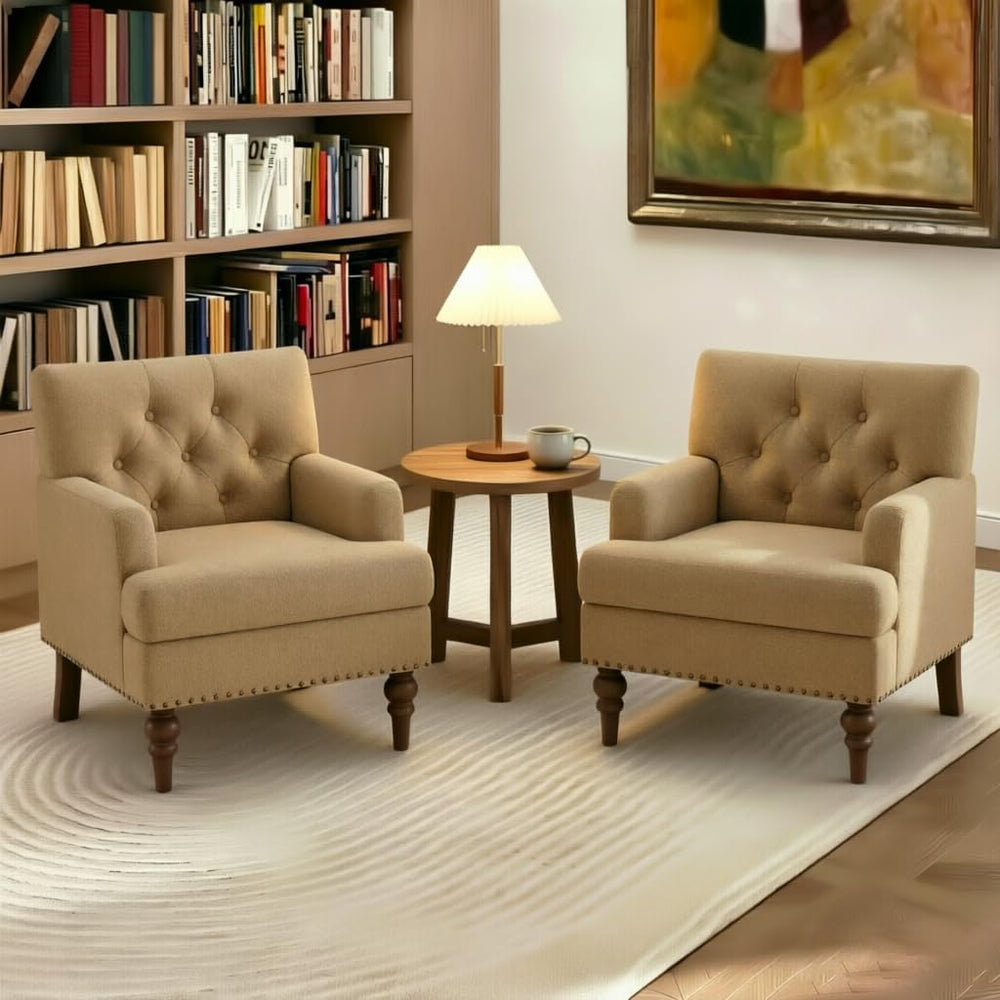 MALOL Upholstered Accent Chair Set of 2, Comfy Reading Chair for Living Room,...