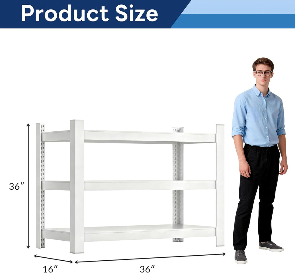 Wanfu Garage Shelving, 36" H x 36" W x 16" D Metal Storage She...