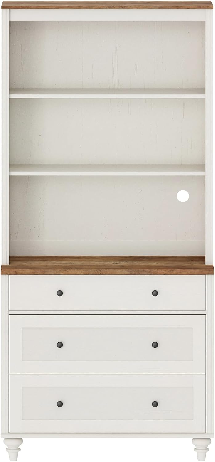 WAMPAT Farmhouse Pantry Cabinet with Storage, Wide Dining Hutch with 3 Wooden...