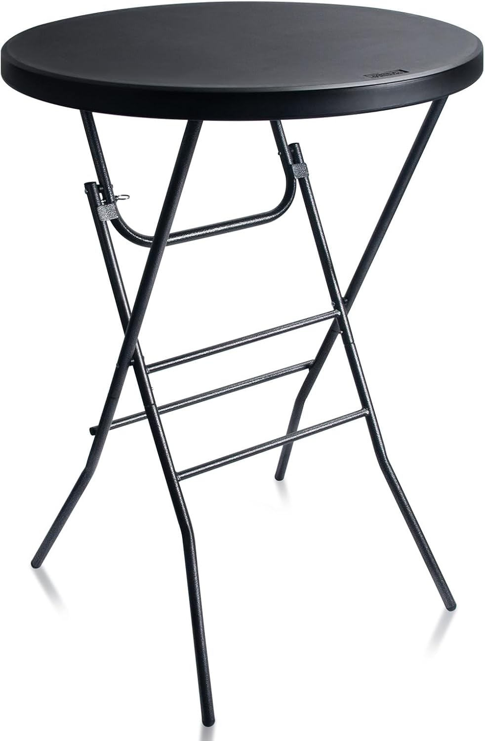 Byliable 32in Cocktail Folding Table, Round High Top Bar Table, Black | Porta...