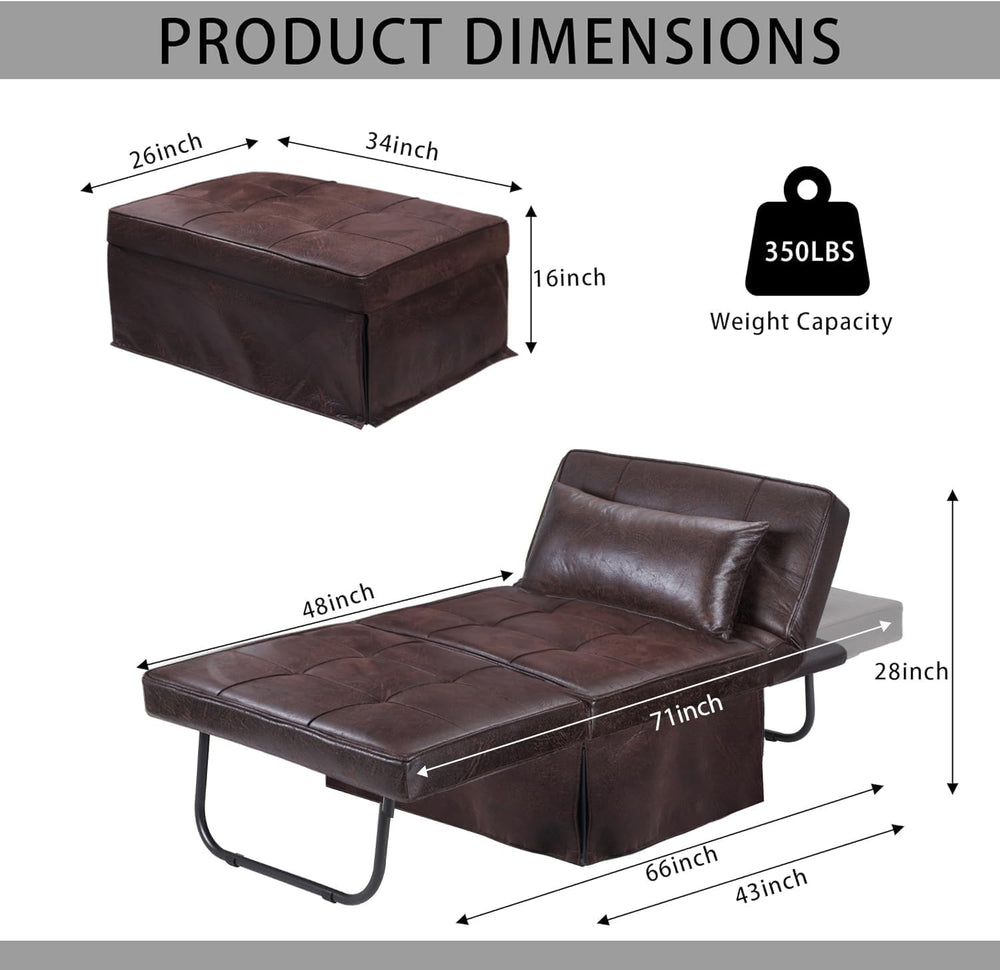 BIGSYY Sofa Bed, Set of 4 in 1 Multi-Function Folding Ottoman Breathable Line...