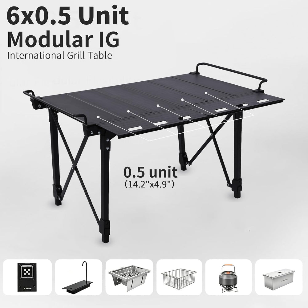 Aircity Folding Camping Table, Portable Aluminum Table, Adjustable Height | L...