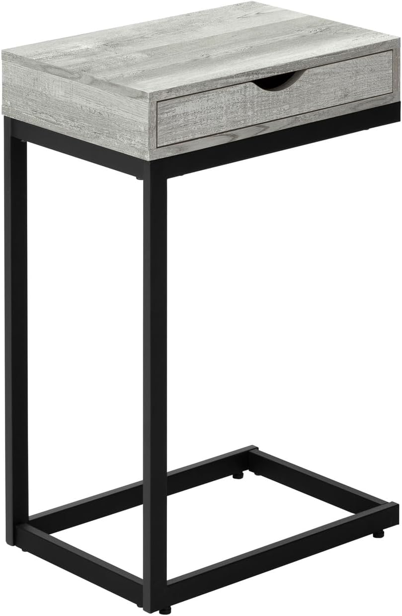 Accent Table, C-Shaped, End, Side, Snack, Storage Drawer, Living Room, Bedroo...