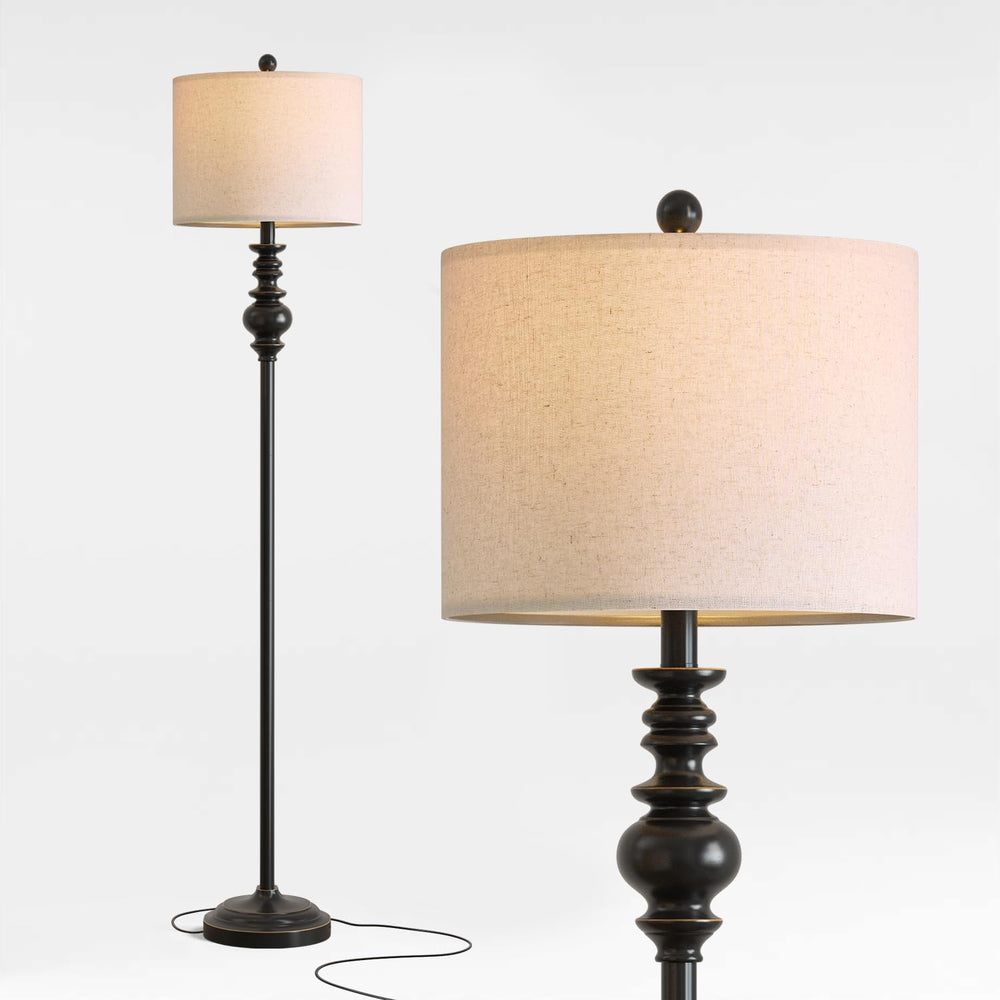 BOBOMOMO 64.25" Farmhouse Floor Lamp for Living Room, Tall Antique Black...
