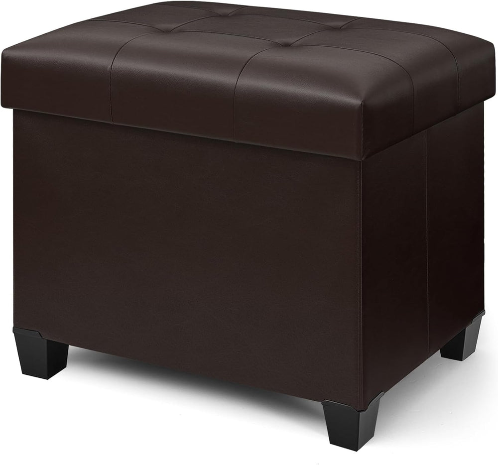 Ottoman with Storage, Rectangular Storage Ottoman, Faux Leather Ottomans with...