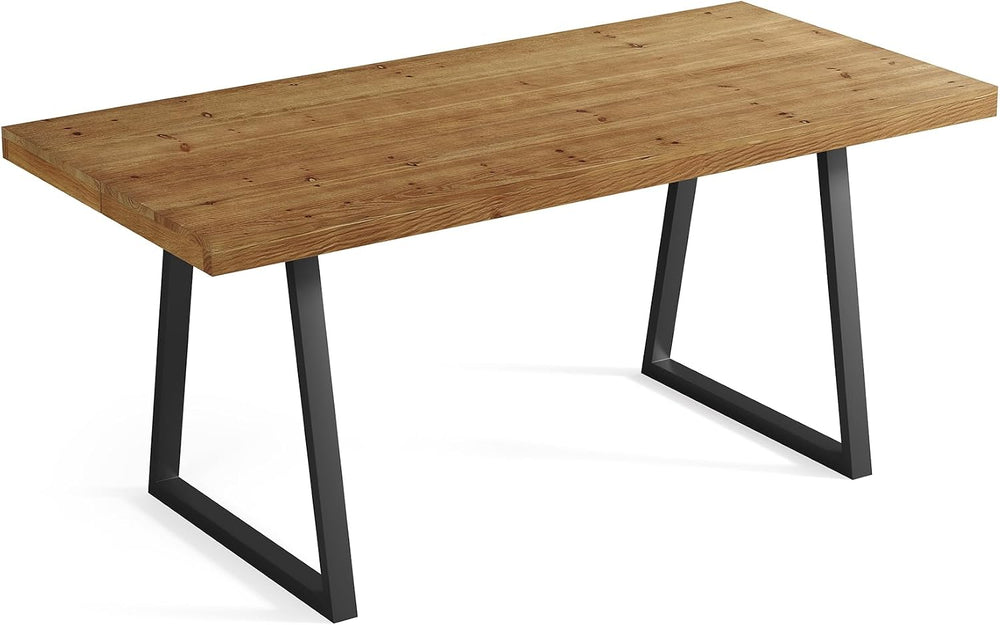 63" Industrial Dining Table for 4-6 People, Solid Wood Rectangular Kitch...