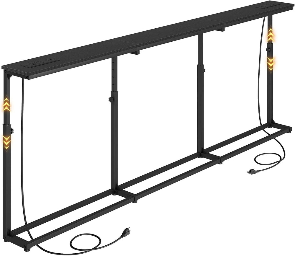 HOOBRO 78.7 Inch Narrow Console Table with Adjustable Height (25.5"-33.4...