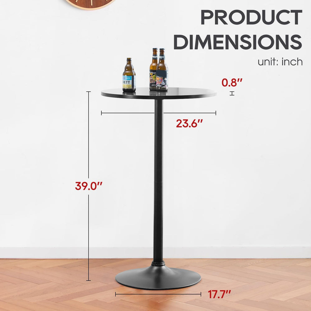 FDW | Bar Table | 40 Inch | Dark Black | Fixed Height Round Table