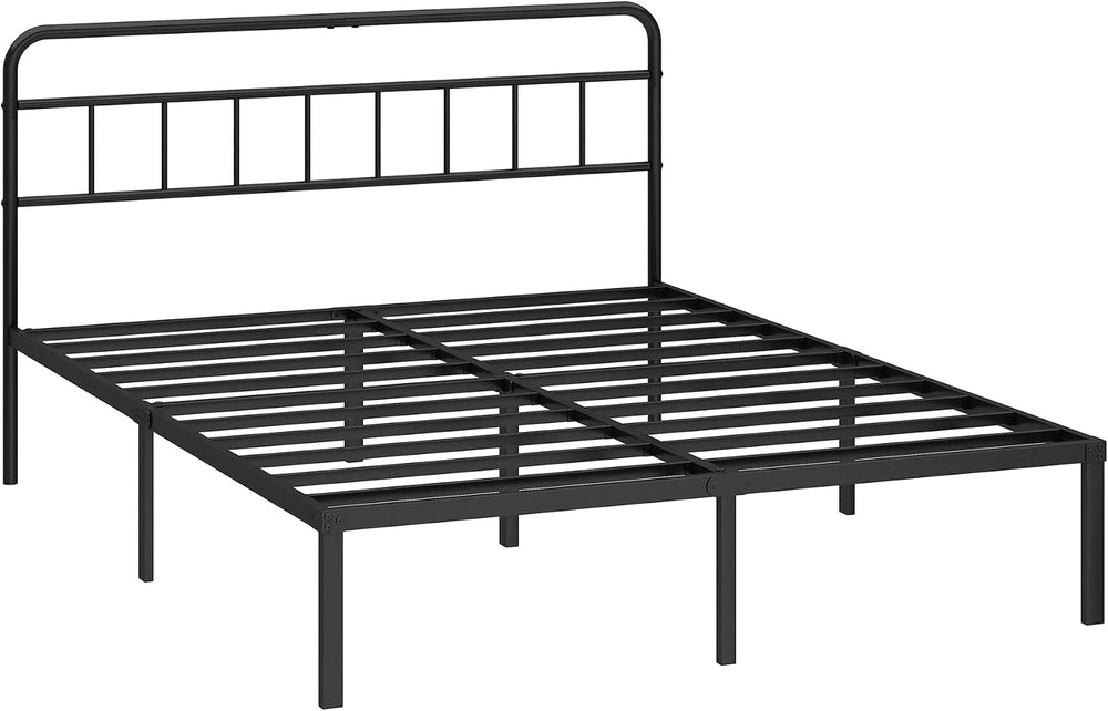 Kujielan 12 inches Full Size Bed Frame with Minimalist Headboard, Black