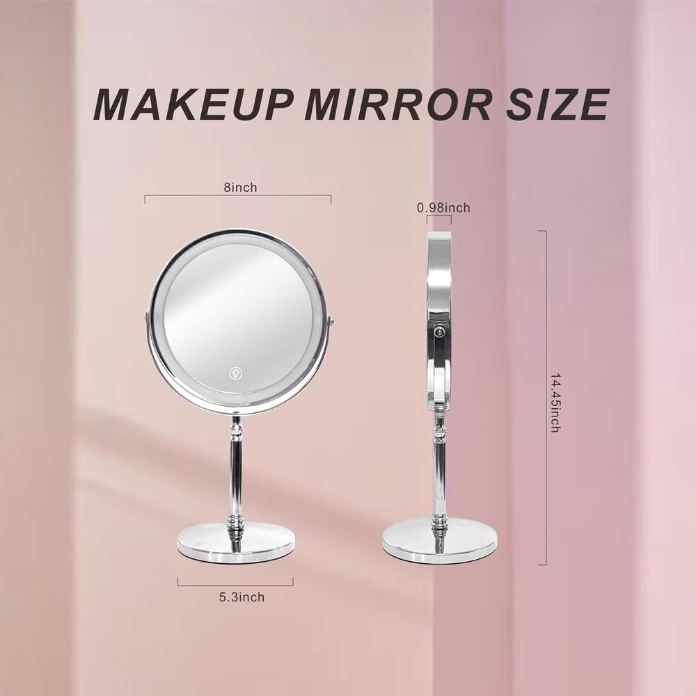Makeup Mirror with Lights ,8 Inch 1X/10X Rechargeable Double Sided Magnifying...