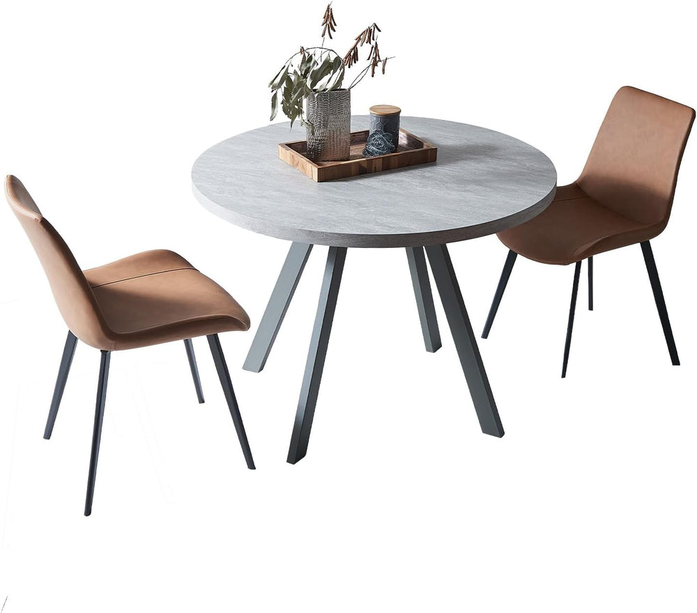 Zerifevni 34.6'' Round Dining Table and Chairs for 2, Space Saving Mo...