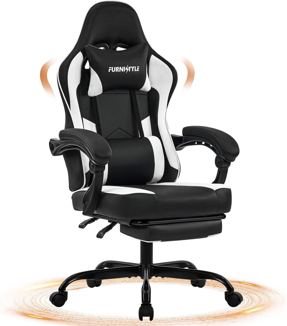 Gaming Chair with Footrest, Reclining Video Game Chairs for Adults with Lumba...