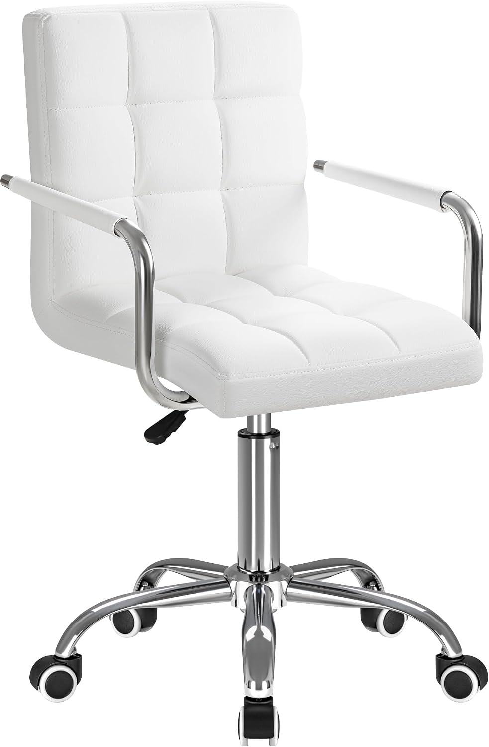 Furmax Vanity Office Chair with Wheels, Makeup PU Leather Executive Chair Mod...