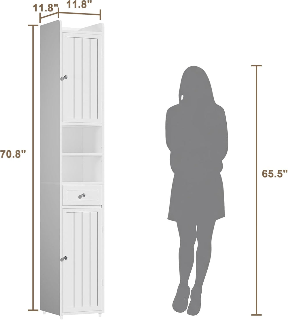 ChooChoo Bathroom Storage Cabinet with Adjustable Shelves, Tall Storage Cabin...