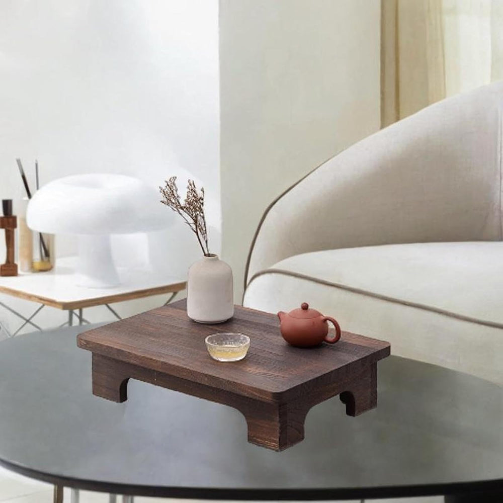 Low Wooden Tea Table, Elegant, Stable, Minimalist Stool, Lightweight Floor Ta...