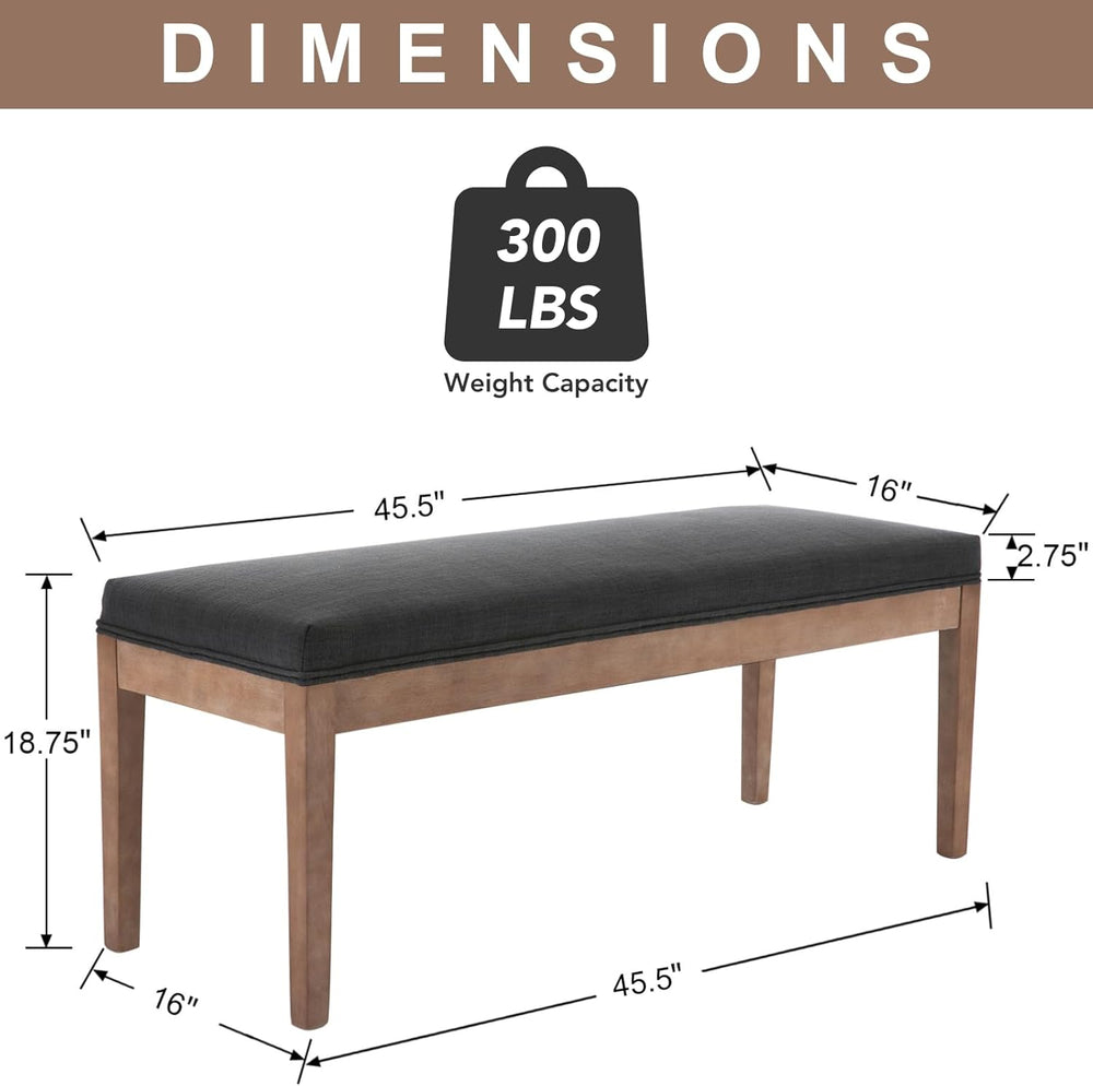chairus Linen Upholstered Entryway Bench Dining Table Benches Farmhouse Shoe ...