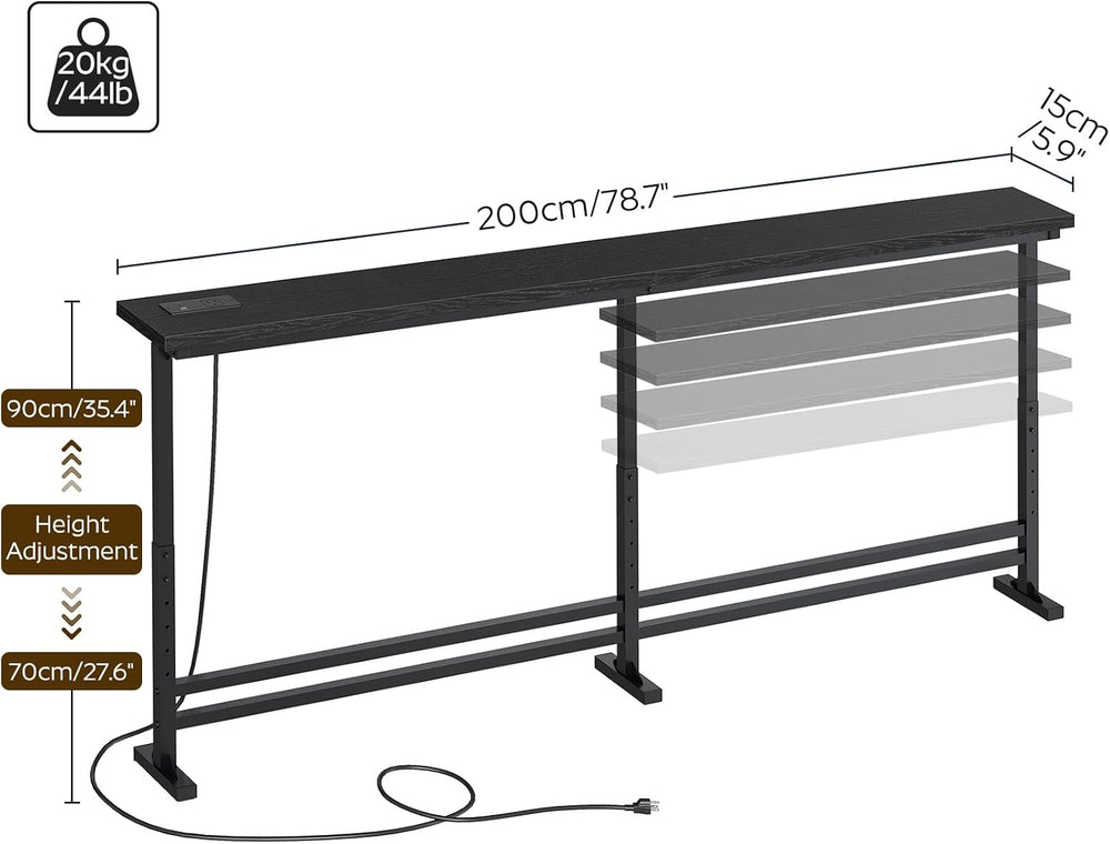 YATINEY 78.7" Console Table with Adjustable Height (27.6"-35.4"...