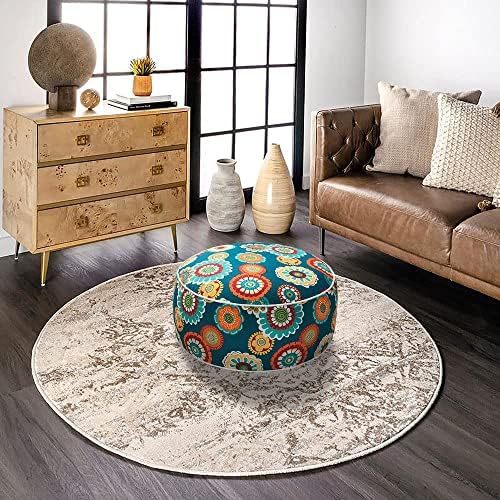 Magpie Fabrics Indoor/Outdoor Inflatable Stool Ottoman Pouf, Water Repellent ...