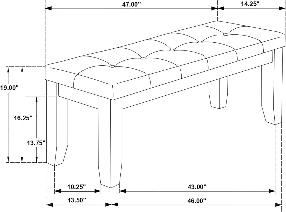 Coaster Home Furnishings - Dalila - 47-Inch Upholstered Wood Dining Bench - T...
