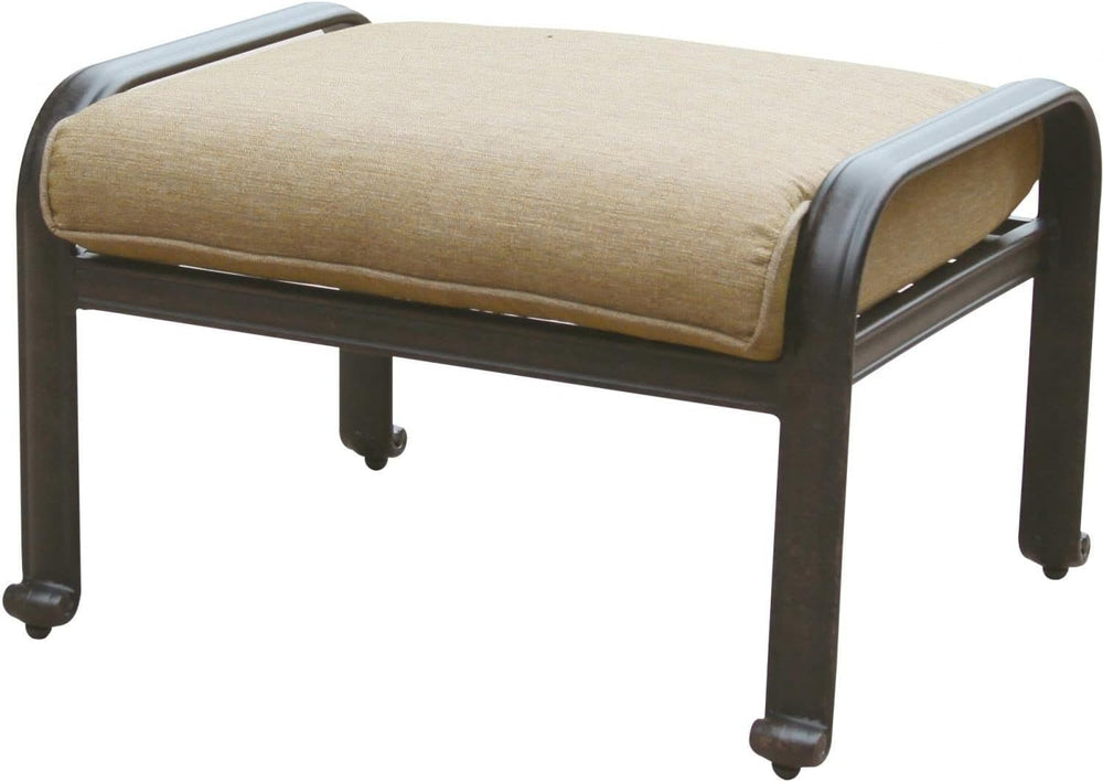 Darlee Elisabeth Cast Aluminum Patio Ottoman - Antique Bronze