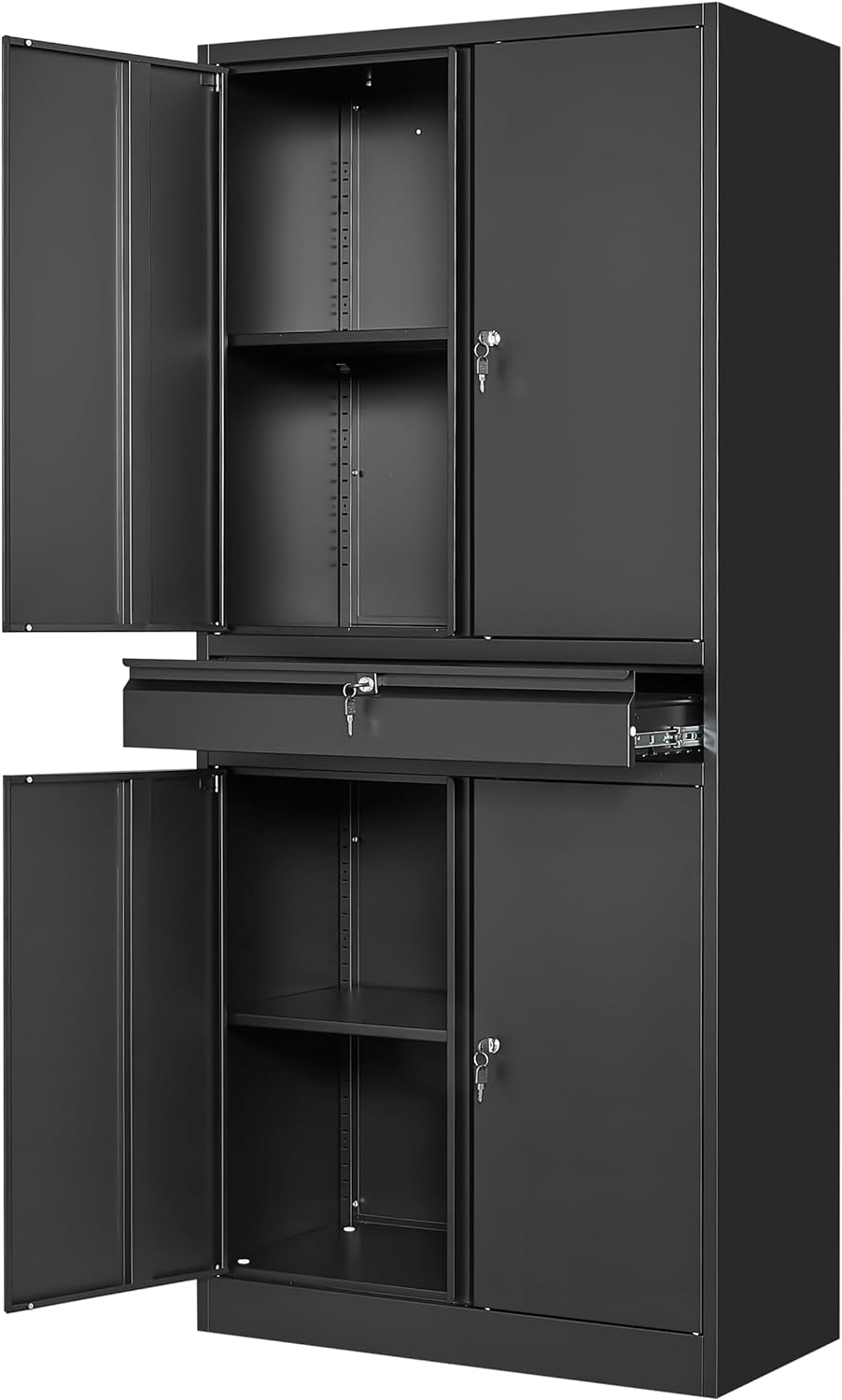 Yizosh Metal Garage Storage Cabinet with Locking Doors and Adjustable Shelves...