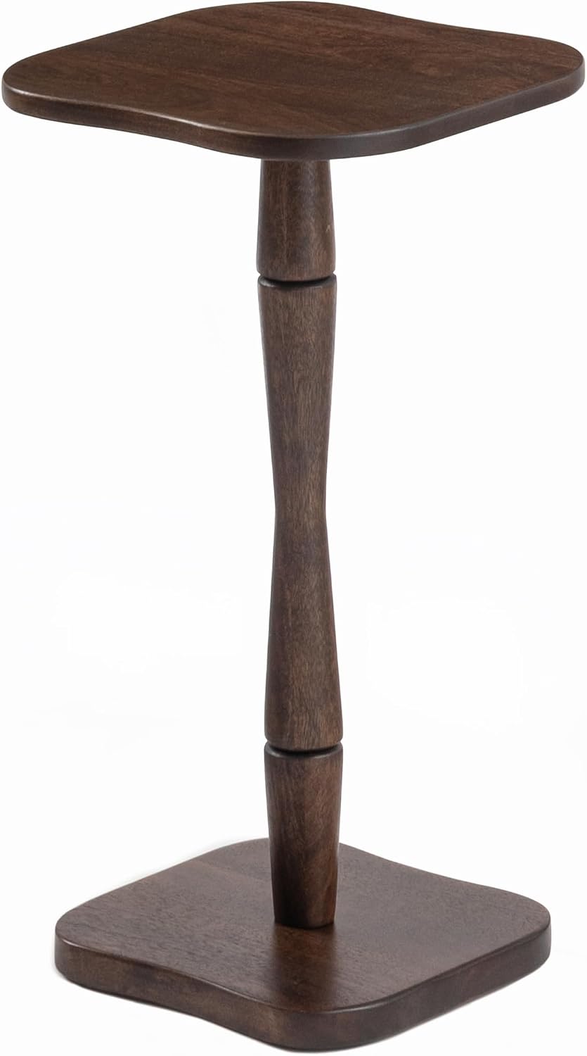 MH London Destiny Drink Table - 22" High Solid Mango Wood Pedestal Side ...