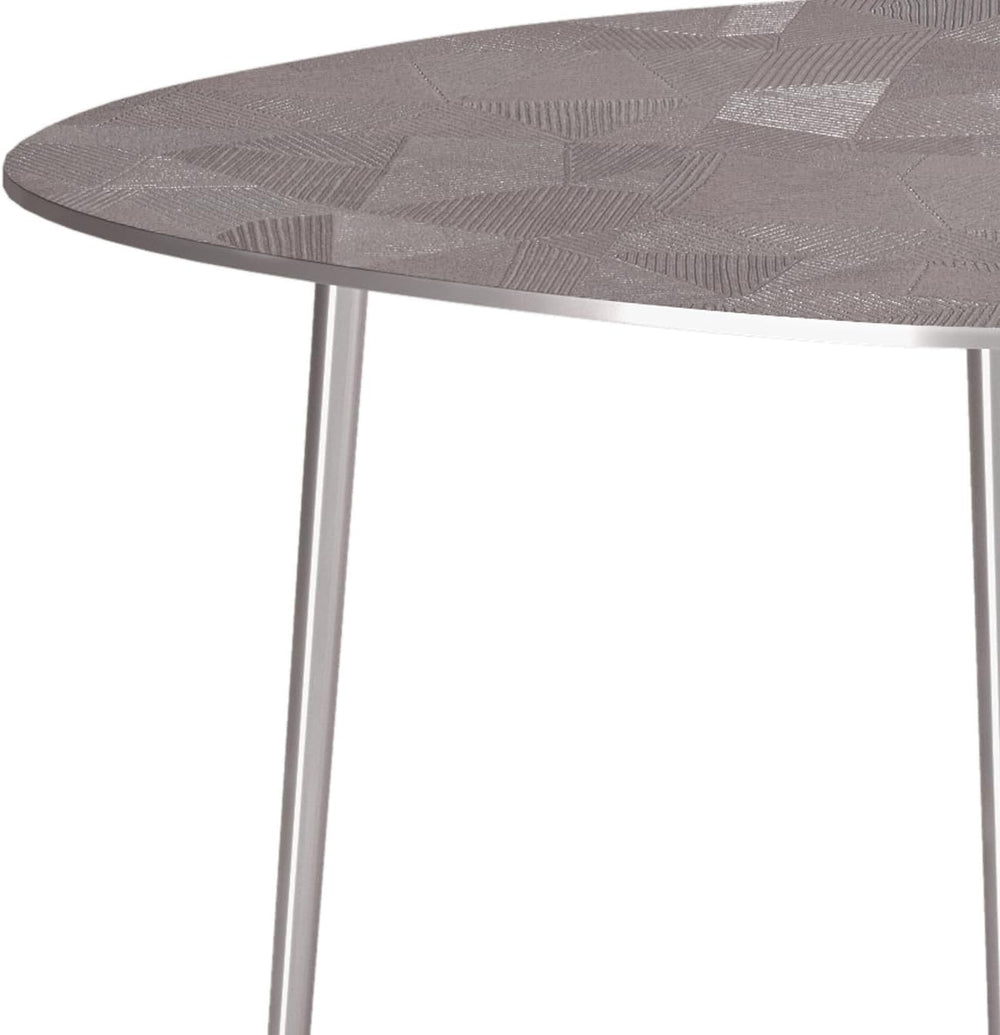 2-Piece Metal Nesting Table - Nickel with Gray, Iron, 19.7 x 19.7 x 21.7 | Ha...