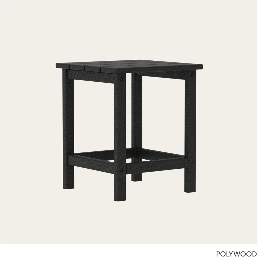 POLYWOOD Long Island 18" Side Table, Black