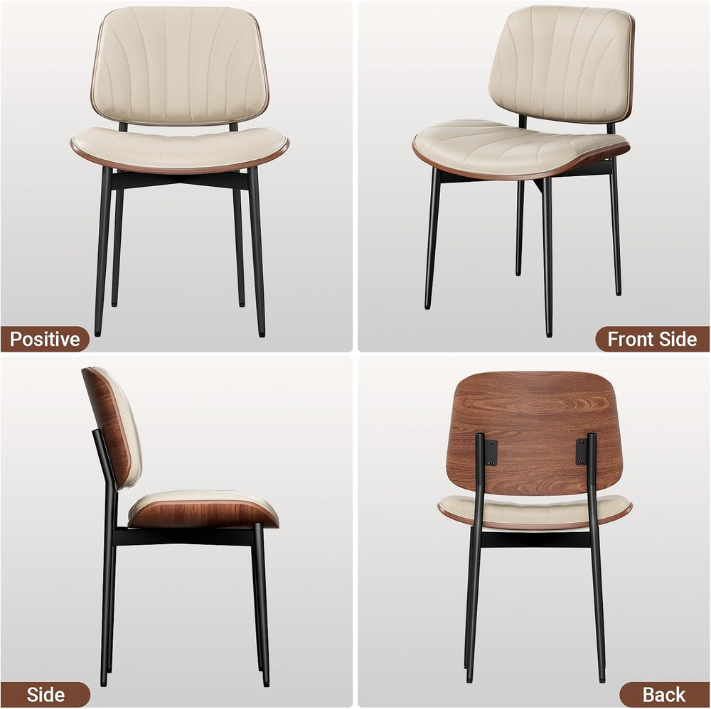 YaFiti Dining Chairs Set of 2, Mid Century Modern PU Leather Kitchen Chairs |...
