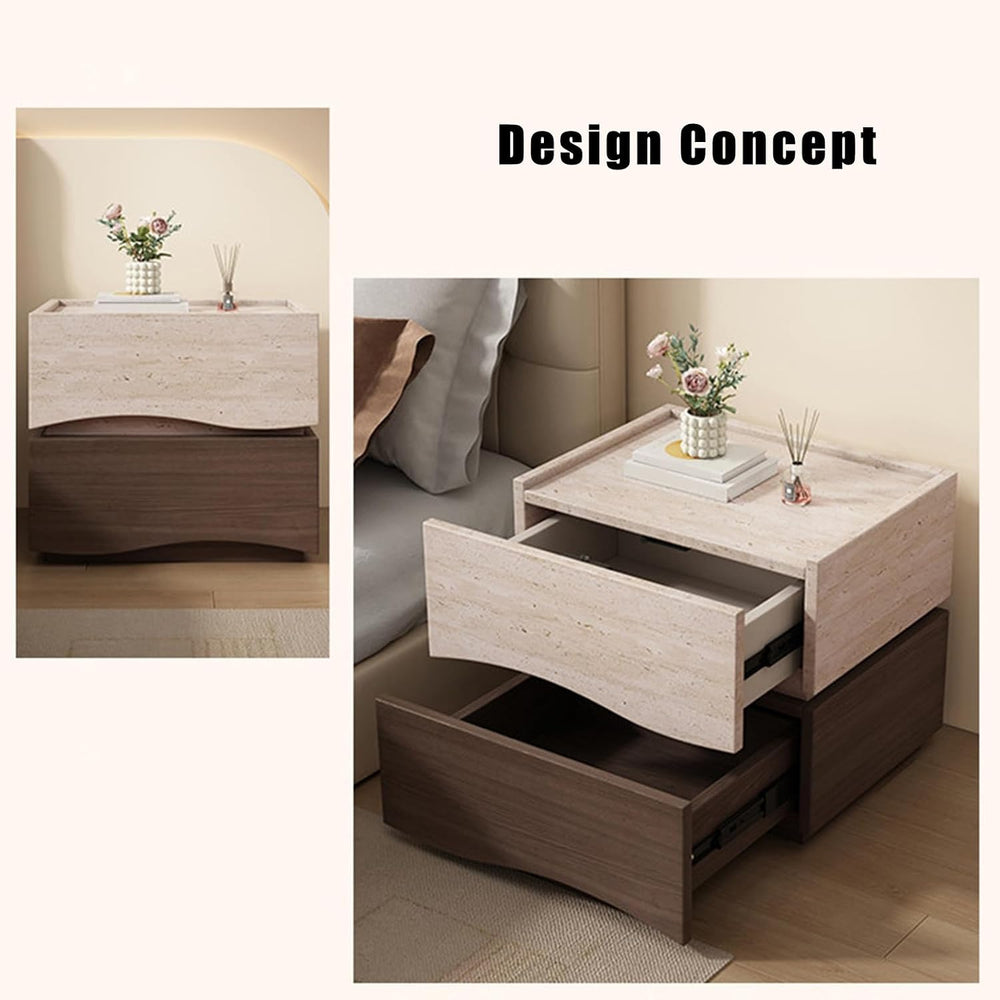 Bed end Table with Drawer, Smart Nightstand Table with Locks, Side end Bedsid...