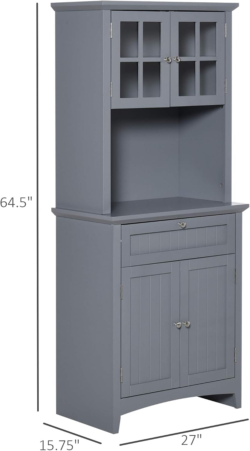 64" Kitchen Pantry Cabinet with Storage,Buffet Sideboard for Coffee Make...