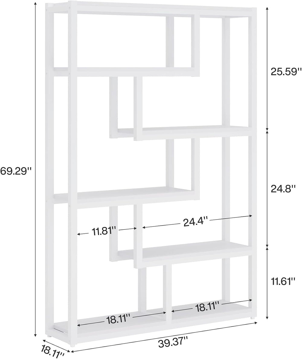 Tribesigns Way to Origin 6-Shelf Industrial Bookshelf, Modern Etagere Bookcas...
