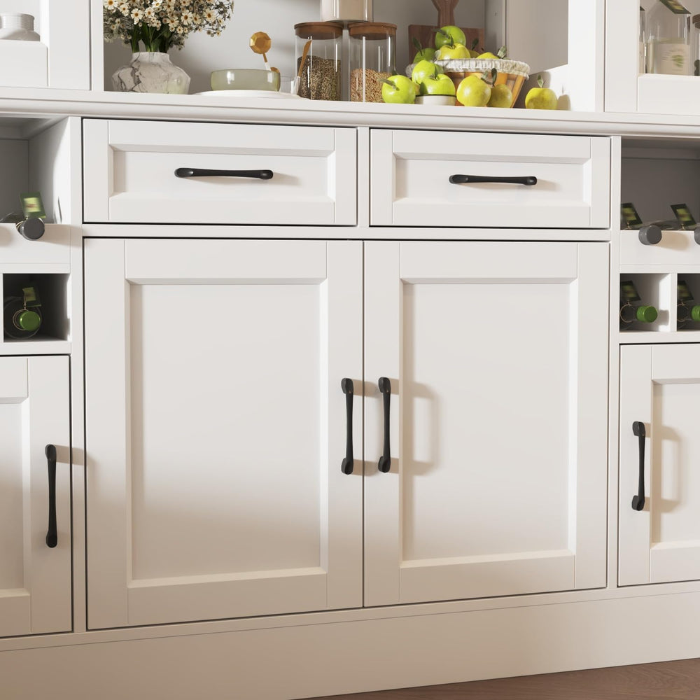 Timechee 78.7" Kitchen Pantry Storage Cabinet, Cupboard with Drawers and...