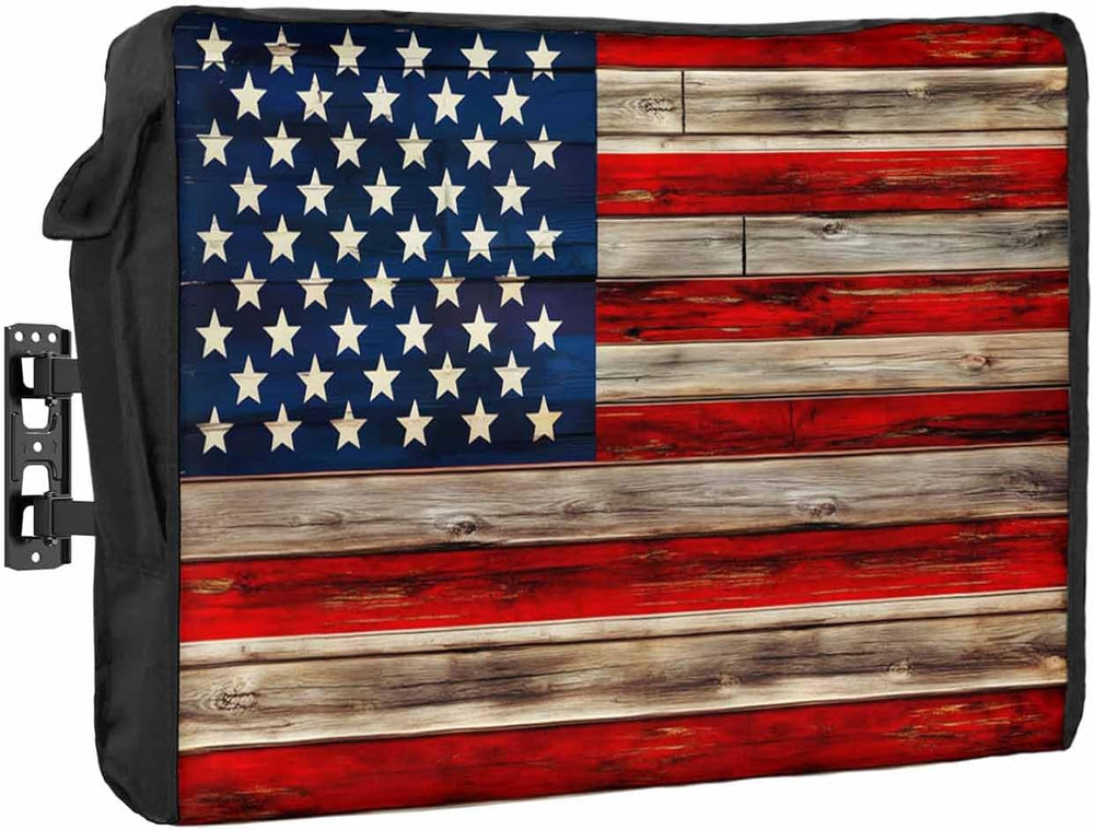 American Flag Outdoor TV Cover 60 to 65 Inches Weatherproof & Waterproof