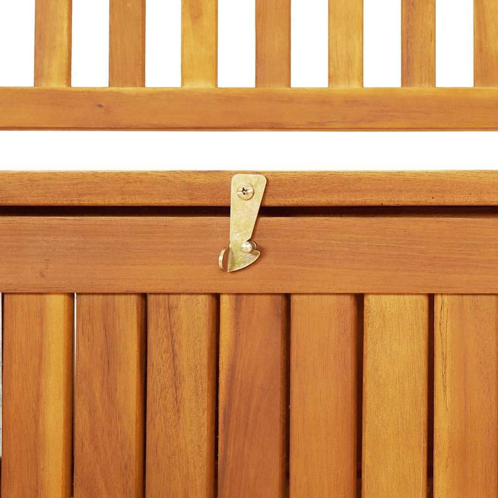 Patio Storage Bench 47.2" Solid Acacia Wood Outdoor Bench Seat with Armr...