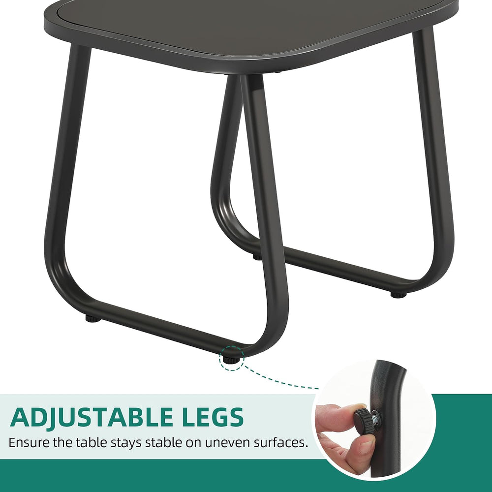 YITAHOME 3 Piece Patio Glider Set Textilene Gliders Outdoor Furniture Black |...
