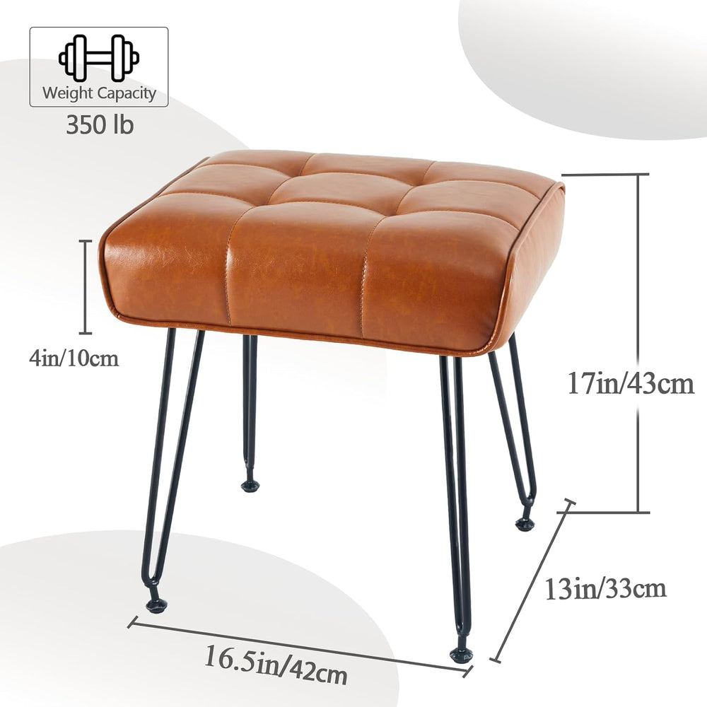 EBENCHICO PU Leather Vanity Stools, Vanity Stool Chairs for Makeup | Faux Lea...