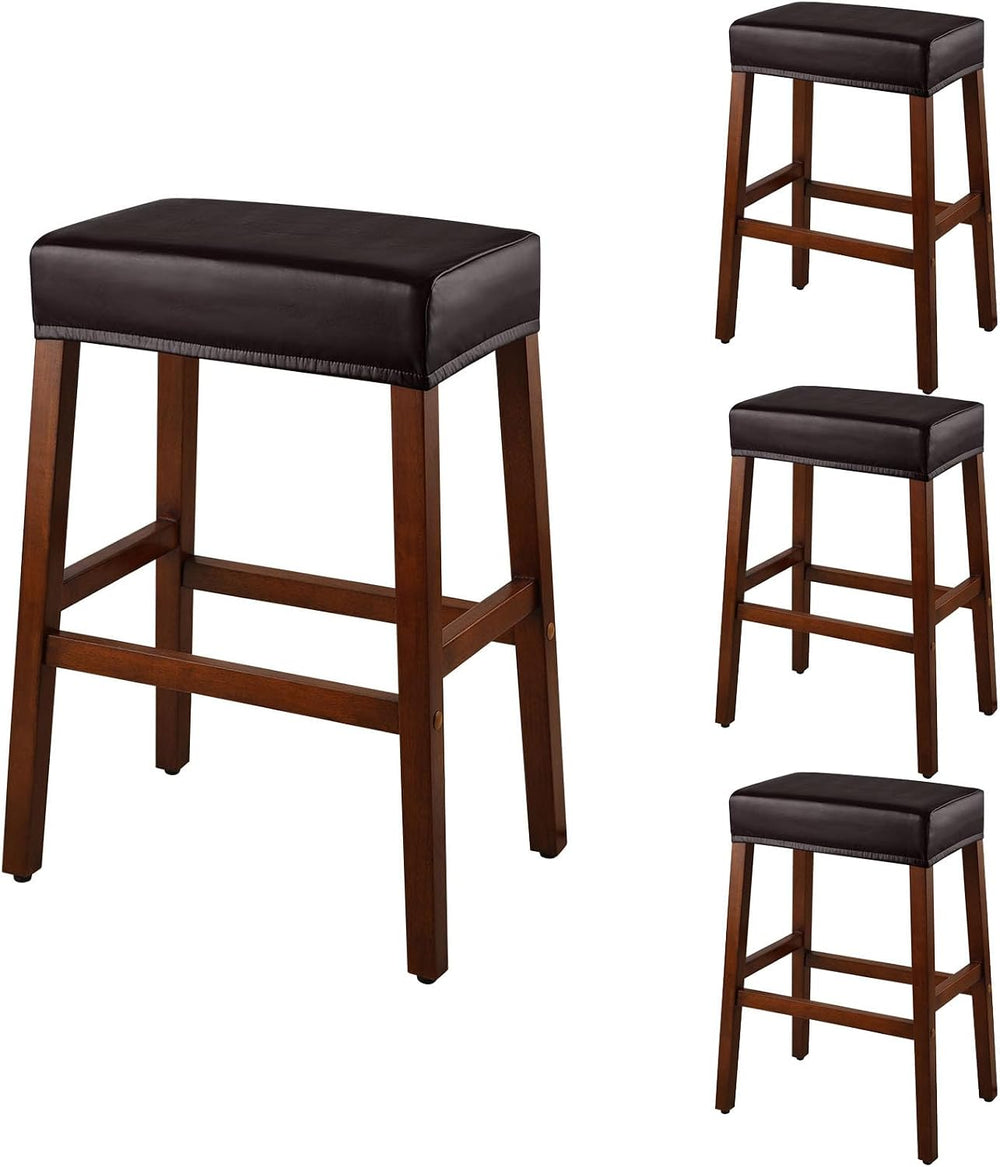 YISUN Stool Covers Rectangle - 4 Pack Stretch Oilproof Waterproof PU High Cha...