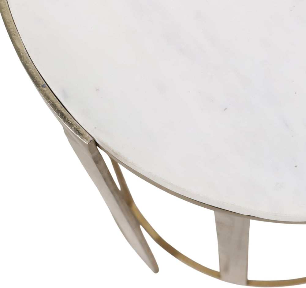 Elegant End Table, Side Table, or Night Stand for Room Decor - Round Metal Ac...