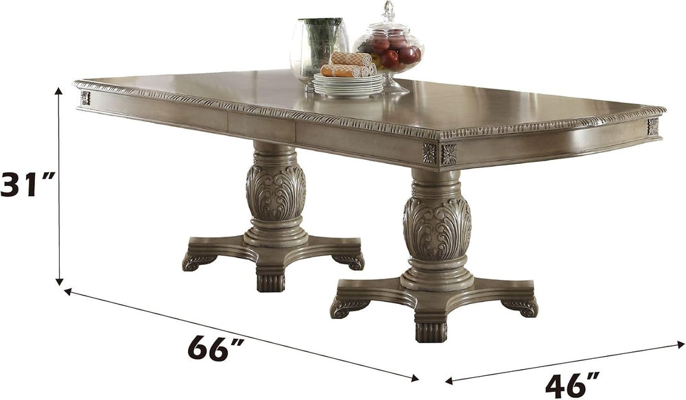 7-Piece Dining Set with Dining Extension Table, 4 Side Chairs and 2 Arm Chair...