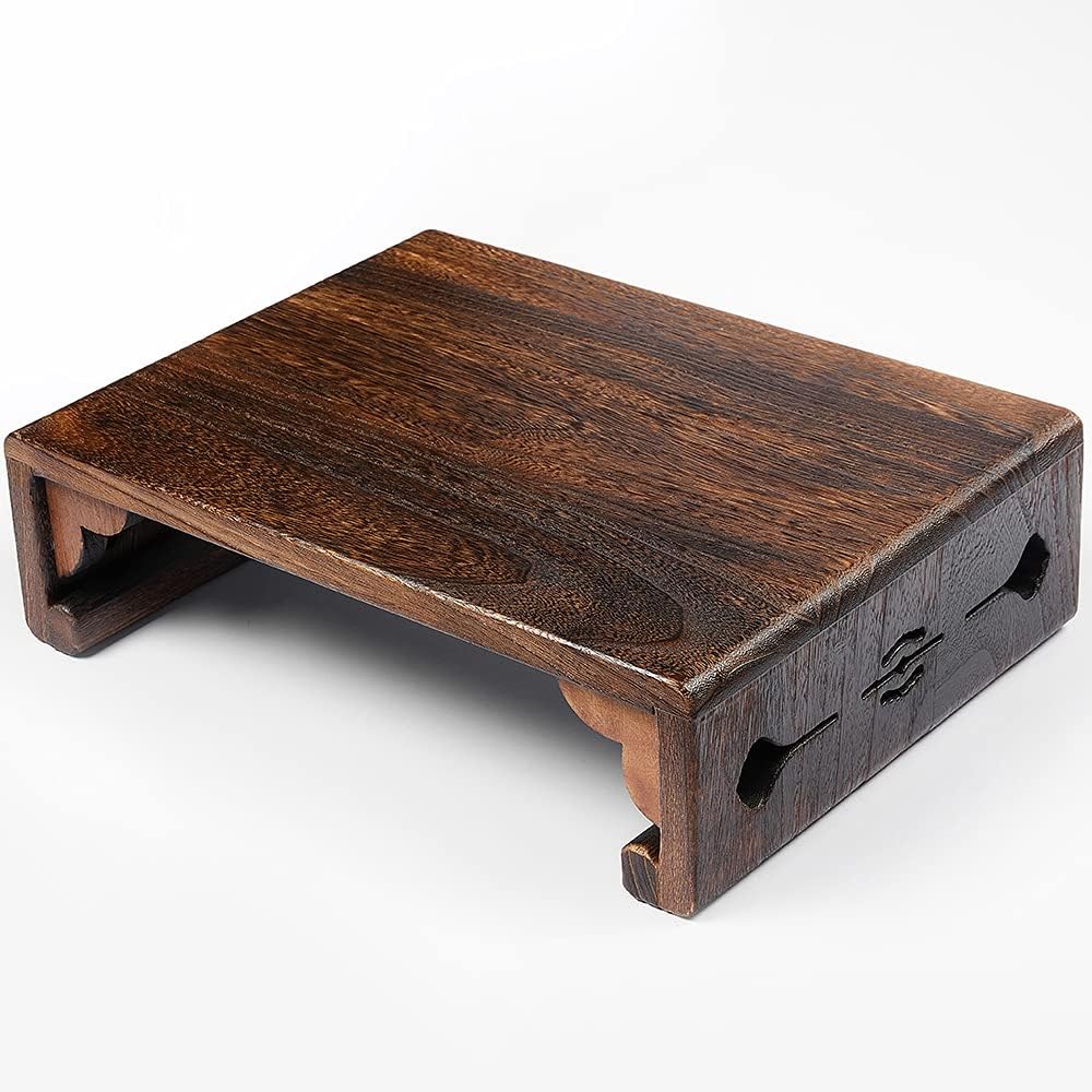 Low Wood Stool, Rectangular Bed Step Stool, Large Surface Step Ladder for Kit...