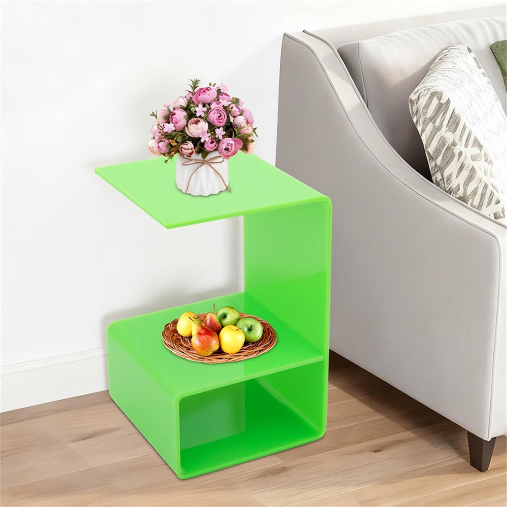 Acrylic End Table, 3-Tier Side Table for Small Spaces, Modern Translucent Des...