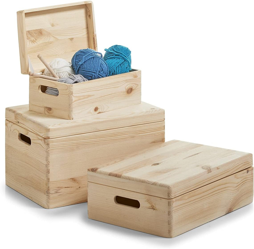Zeller 13152 Boite multi-usage en bois de conifère avec couvercle, 40 x 30 x ...