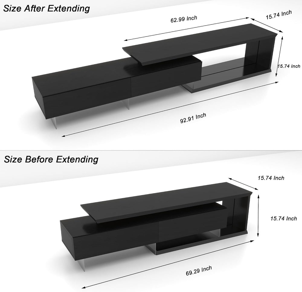 LED TV Stand for 65 75 85 Inch TV, Extendable Entertainment Center | 60 70 80...