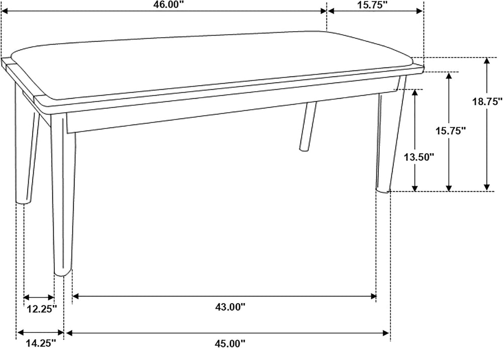Coaster Home Furnishings - Alfredo - 46-Inch Upholstered Dining Bench - Mid-C...