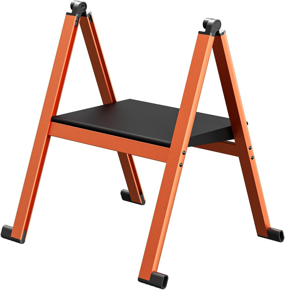 Folding Step Stool,Aluminum Ultra Thin Stool,400 Lbs Capacity Heavy Duty with...