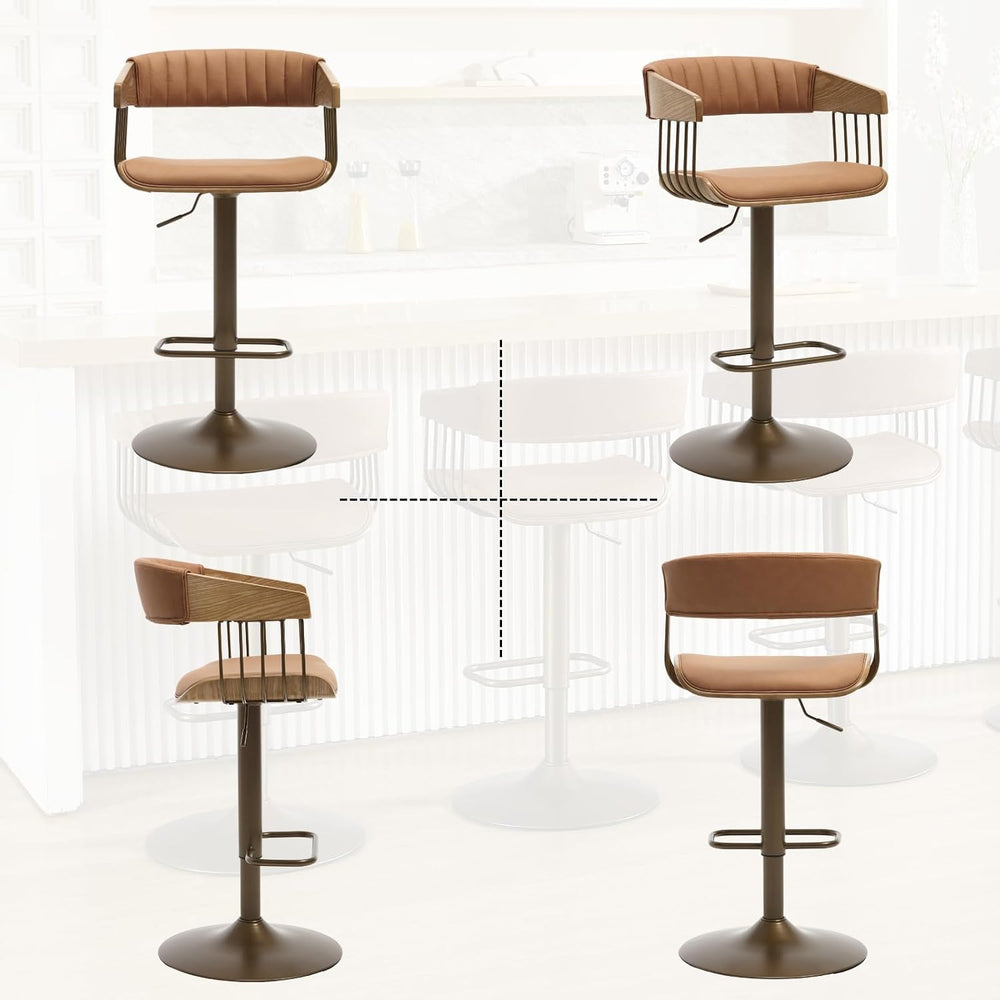 HEAH-YO Swivel Bar Stools Set of 2, Adjustable Counter Height Bar Stools with...