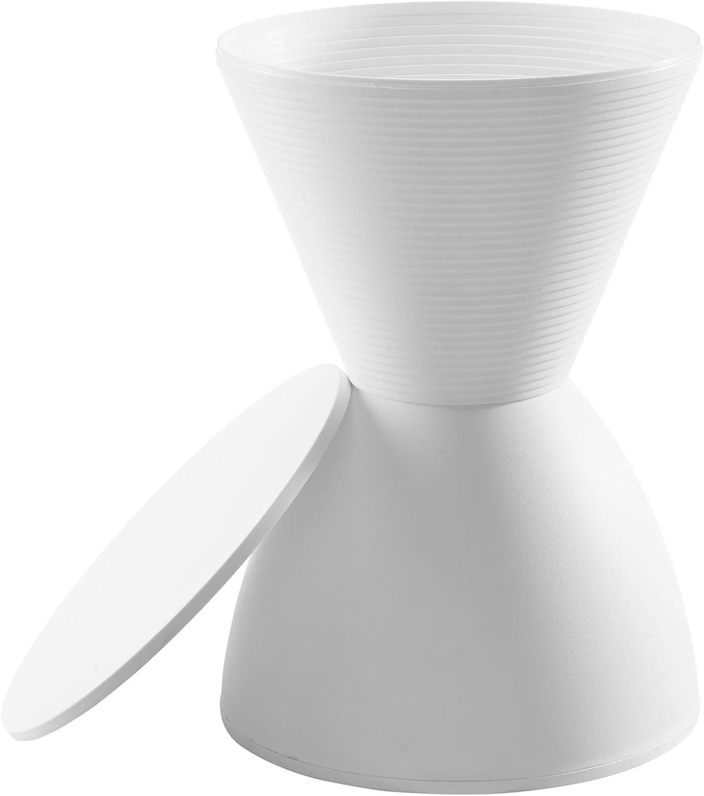 Modway Haste Contemporary Modern Hourglass Accent Stool in White