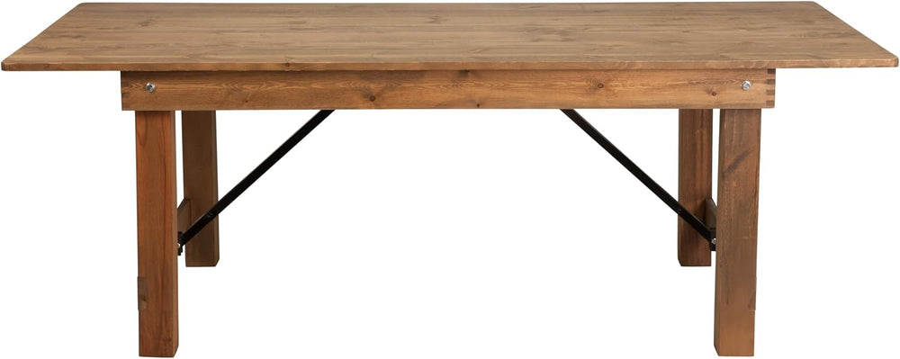 Flash Furniture Hercules Series 7' x 40" Rustic Solid Pine Folding D...